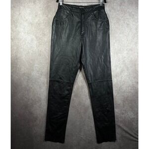 Vintage Wilsons Leather Pants Womens 14 Black High‎ Rise Biker Motorcycle NEW